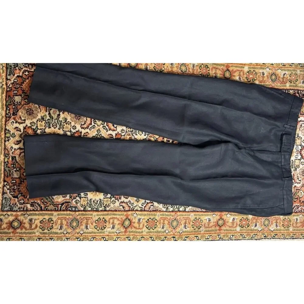 Tom Ford Black 100% Linen Trousers 54R 37 Waist 28.5 Inseam Suit Pants